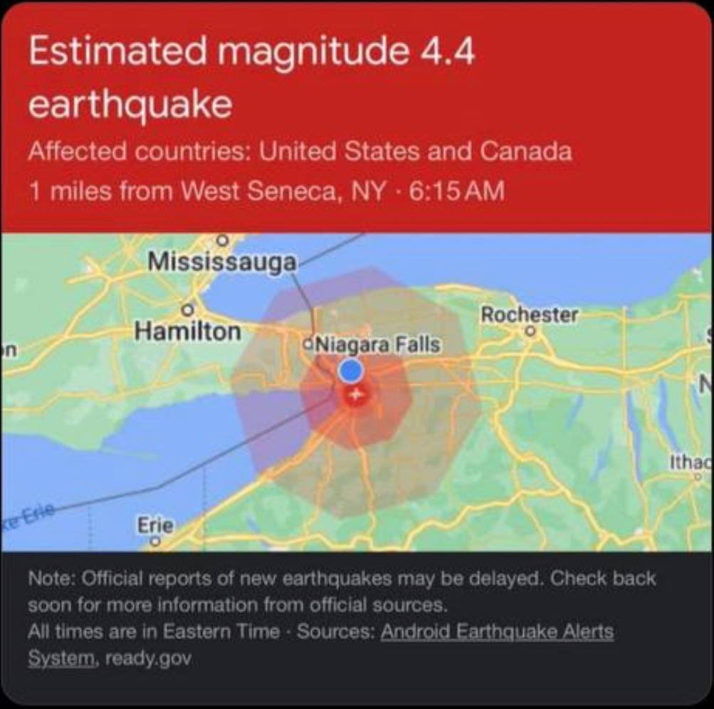 MASA on Twitter "4.4 earthquake near Buffalo and Niagara Falls,NY!"