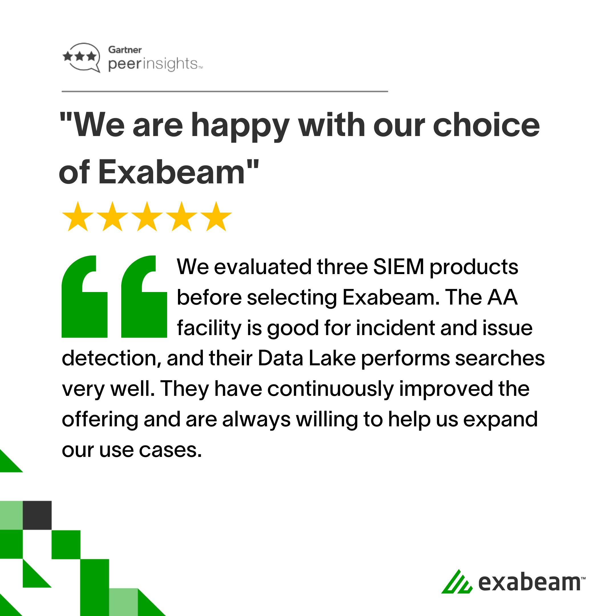 Exabeam on Twitter "💬 We're thrilled to see that our customers are
