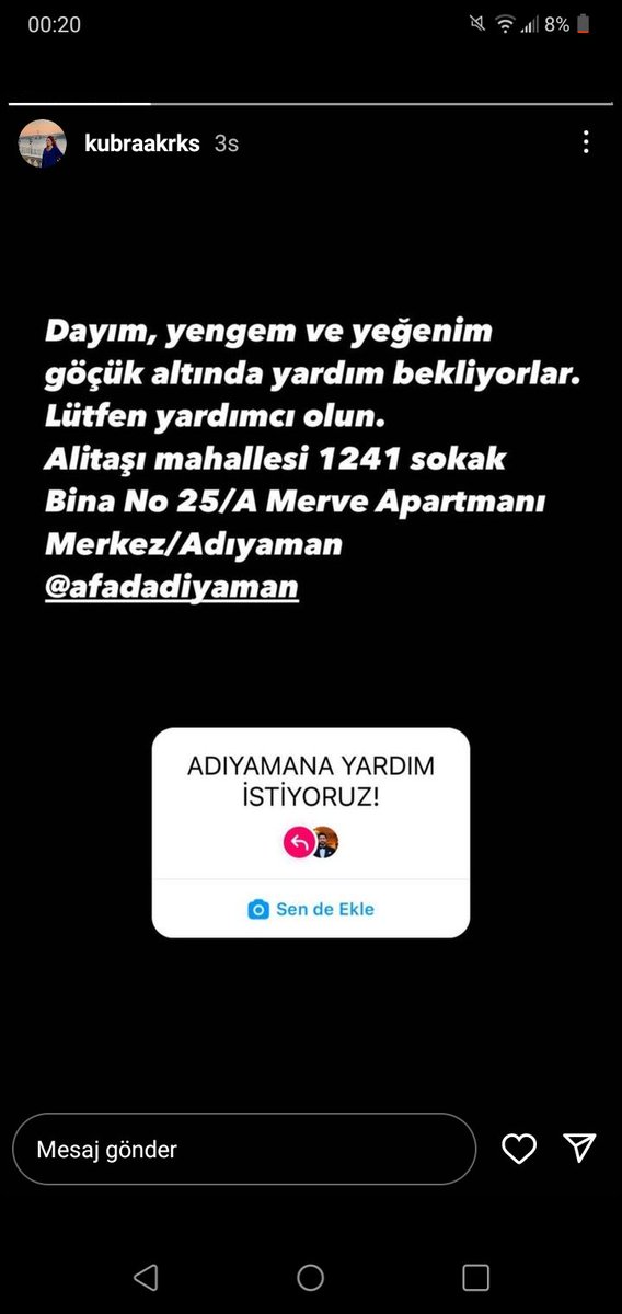 GamzeKarlier's tweet photo. @haluklevent Lütfen, yardım bekleyenler var🙏 https://t.co/E4XJcWYada