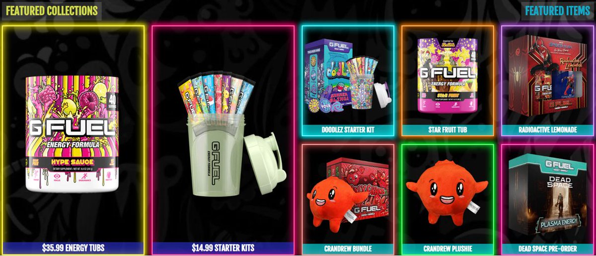 gnarlywastaken's tweet photo. Dead Space pack is 30% off this month if you use code GNARLY!!! Heck save 30% off all these @GFuelEnergy items this month when you use code GNARLY!
Restock time!
Code: GNARLY
https://t.co/pvXhaV88sq
#GFUEL #DeadSpace #Savings #restocktime https://t.co/vB2MbCDfCK