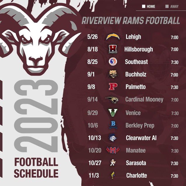 Riverview Football on Twitter "Official 2023 Riverview Rams Football