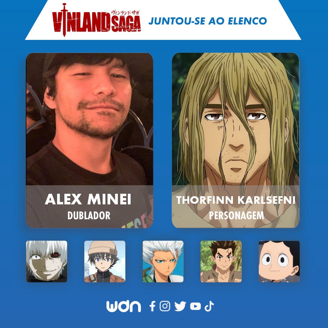 WDN - World Dubbing News on X: ⚔️ Novo dublador junta-se ao elenco de 'Vinland  Saga' • Alex Minei como Thorfinn Karlsefni  / X