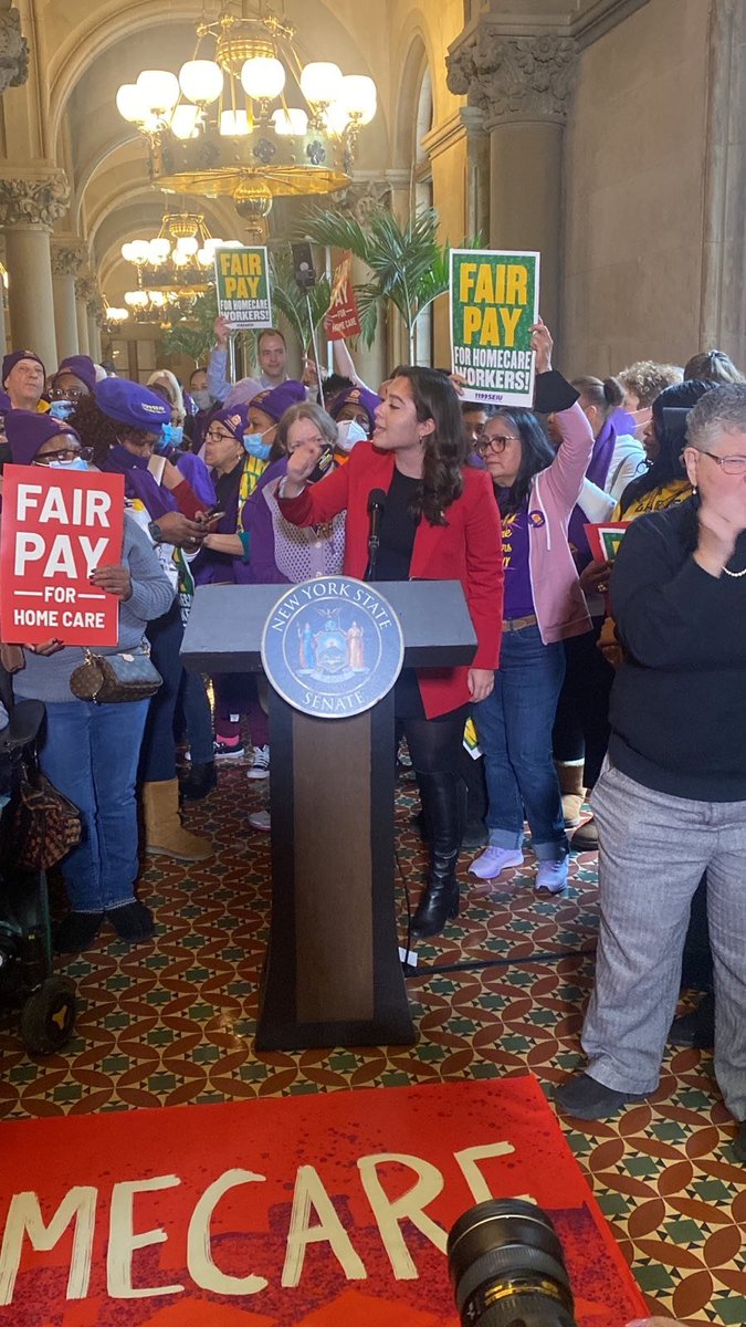 'There is an aging population in my district that finds it UNACCEPTABLE that we have to fight for living wages. We are not going to stop until we get this passed through both chambers'  #FairPay4HomeCare