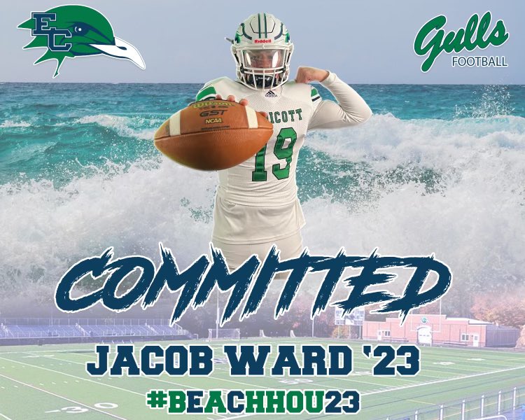 Jacob Ward (@jacoblward) on Twitter photo I’m proud to announce that I will be committing to Endicott College to continue my academic and athletic career!!! I want to thank all of my coach’s for supporting me through the recruiting process.
<a href="/CoachMcGonagle/">Paul McGonagle</a> @GullsCoachBak <a href="/ToonMarlon/">Marlon Toon</a> <a href="/mikegregs57/">Michael Gregoire</a> <a href="/EndicottFB/">Endicott College Football</a> #BEACHHOU23 I’m proud to announce that I will be committing to Endicott College to continue my academic and athletic career!!! I want to thank all of my coach’s for supporting me through the recruiting process.
<a href="/CoachMcGonagle/">Paul McGonagle</a> @GullsCoachBak <a href="/ToonMarlon/">Marlon Toon</a> <a href="/mikegregs57/">Michael Gregoire</a> <a href="/EndicottFB/">Endicott College Football</a> #BEACHHOU23