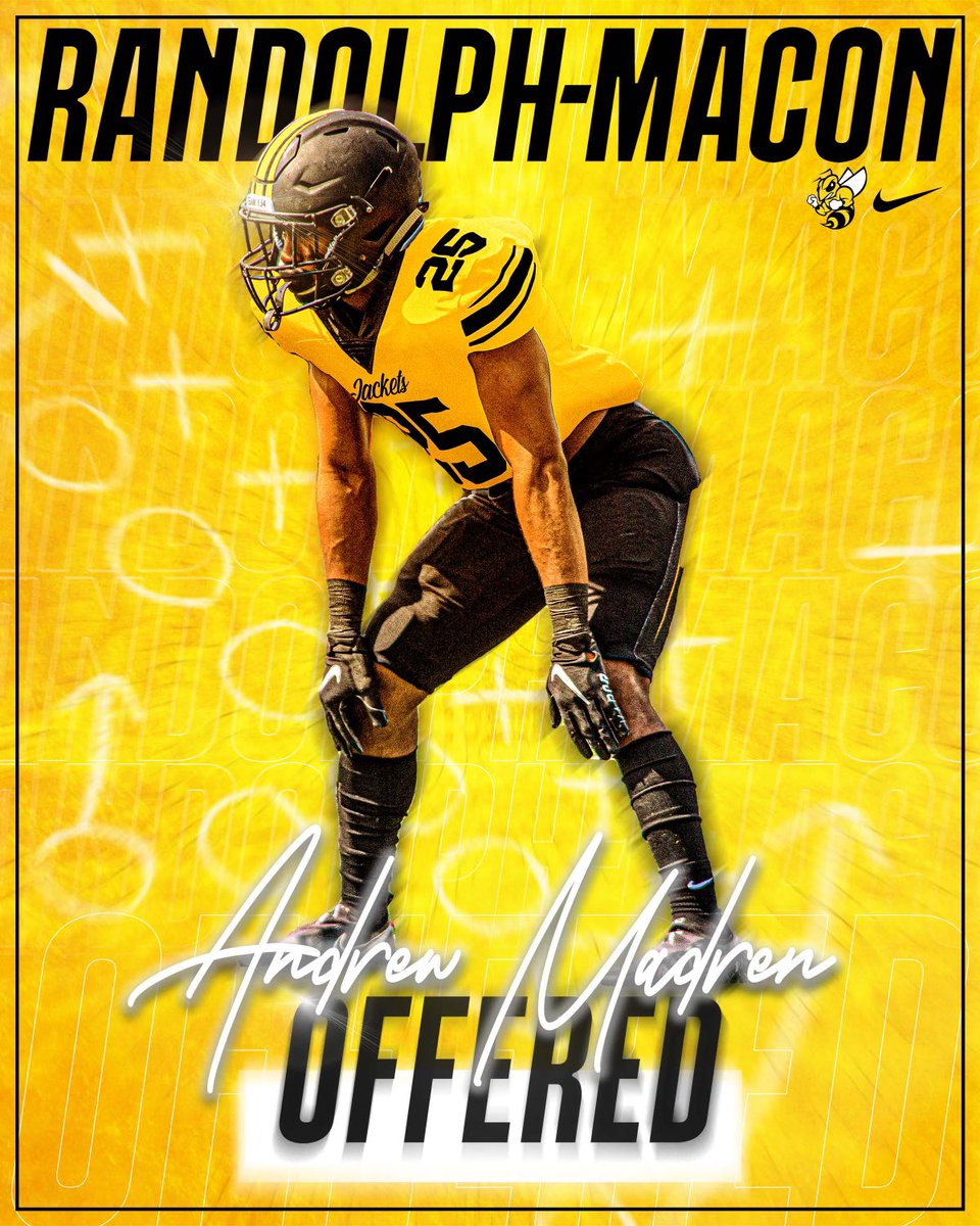 After a great talk with Coach Arruza I am blessed to say I have received an offer from <a href="/RMCfootball/">𝗥𝗔𝗡𝗗𝗢𝗟𝗣𝗛-𝗠𝗔𝗖𝗢𝗡 𝗙𝗢𝗢𝗧𝗕𝗔𝗟𝗟</a>