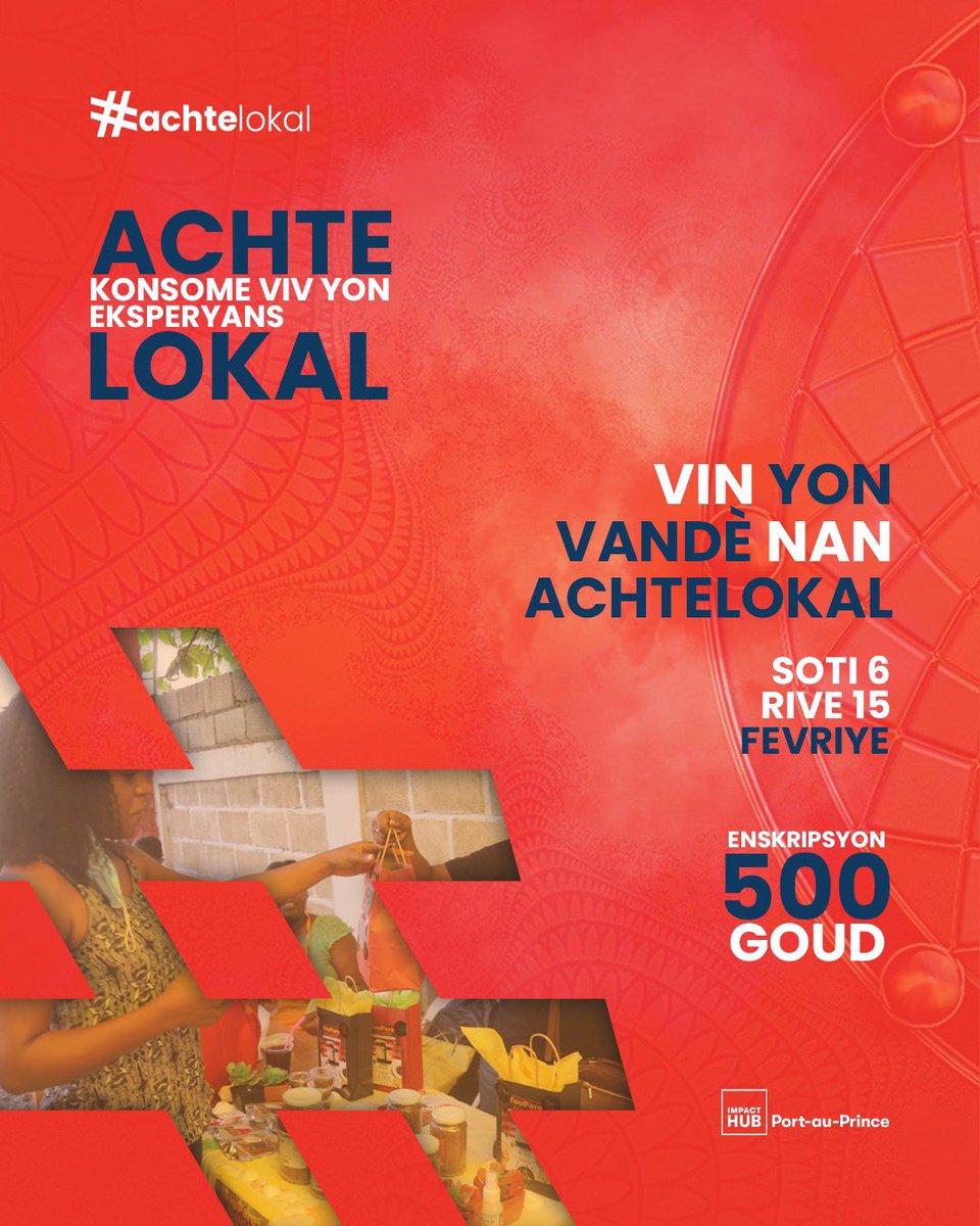 Nou kontan pote pou ou yon lòt #achtelokal pou mwa Fevriye a. 

Si w ta renmen ekspoze nan Achte Lokal pa ezite klike nan lyen Sa. 

docs.google.com/forms/d/1tj_to…

Dat limit 15 Fevriye. 

Ann sipòte pwodui Lokal.