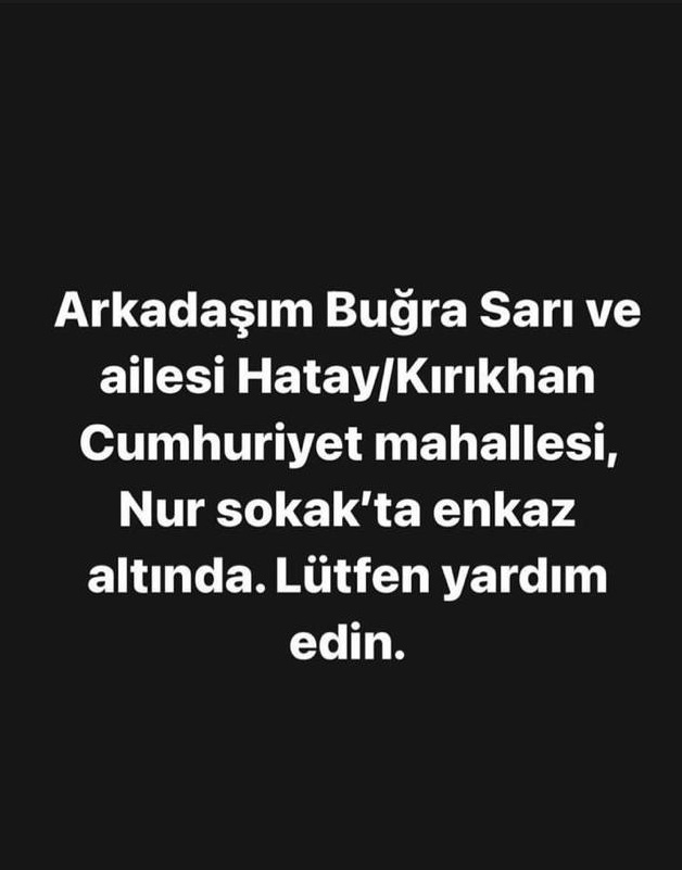 EsraaEngn's tweet photo. @OguzhanUgur Afad aramayı bırakmış durumda insanlar kendileri enkaz kaldırmaya uğraşıyorlar lütfen bir ekip gönderilmesi için destek olun.. https://t.co/2M9qfq2pph