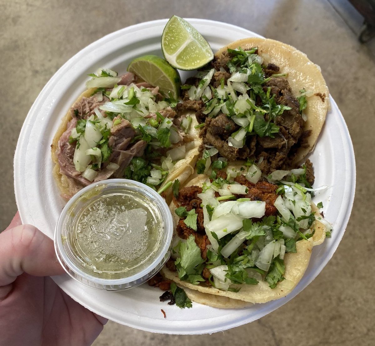 FootyScran's tweet image. Asada, pastor and birria tacos at Las Vegas Lights FC (@lvlightsfc) 

💵 $9 (£7.50)