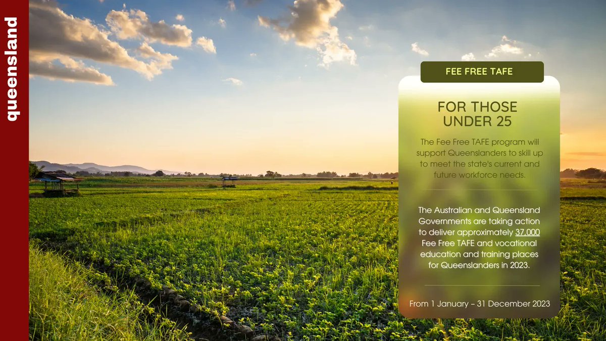 Fee Free TAFE programs will support Under 25s in Queenslander to skill up to meet the state's current and future workforce needs. You can learn more here: buff.ly/3HZ6M5i