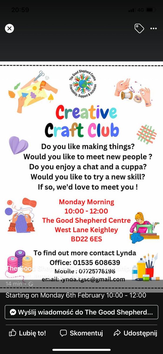 Good Shepherd Centre (@thegoodshepher9) on Twitter photo Warm Place of Welcome
Tea/Coffee & and biscuits are provided.
Craft and other activities available. Join us every Monday 10am or Friday duing our Coffee Morning/Stay&Play Session 9.30 till 11.30.
Looking forward to seeing you.
<a href="/kaneezkhan31/">Kaneez Khan MBE</a>
<a href="/nearneighbours/">Near Neighbours</a>
<a href="/PlacesOfWelcome/">Places of Welcome</a> Warm Place of Welcome
Tea/Coffee & and biscuits are provided.
Craft and other activities available. Join us every Monday 10am or Friday duing our Coffee Morning/Stay&Play Session 9.30 till 11.30.
Looking forward to seeing you.
<a href="/kaneezkhan31/">Kaneez Khan MBE</a>
<a href="/nearneighbours/">Near Neighbours</a>
<a href="/PlacesOfWelcome/">Places of Welcome</a>