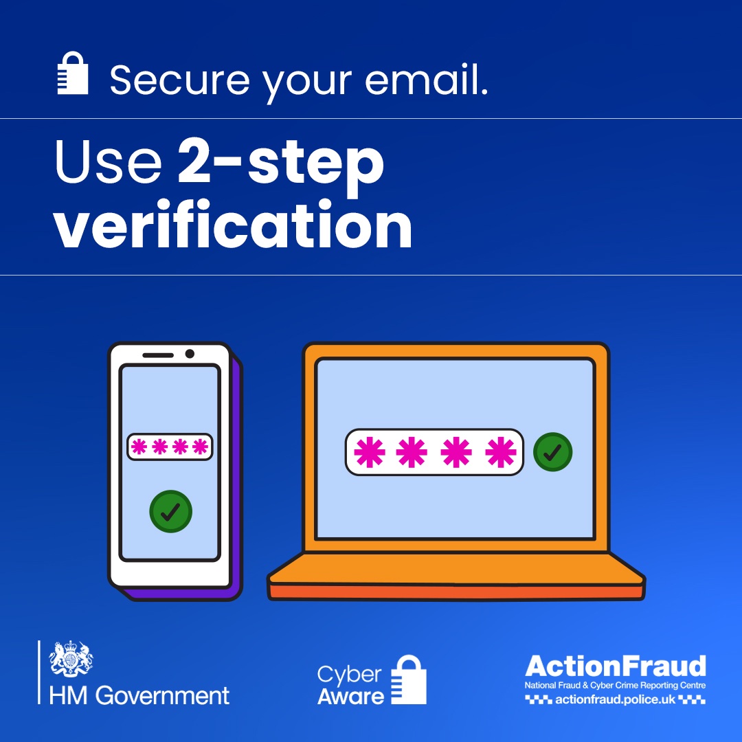 reportfrauduk's tweet photo. Today is #SaferInternetDay 🔒

🚨Over 14,000 people reported their email or social media accounts hacked last year.

✅If you are offered 2 step verification to protect your email or social media accounts, always use it.
https://t.co/MnCJbqN1w7

#TurnOn2SV https://t.co/QF7sL7plcQ
