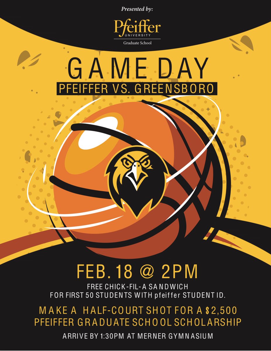 drboe's tweet photo. Join us for Graduate School Day at Pfeiffer Men’s Basketball!  Hope to see you there! https://t.co/bU5NrXU1xp