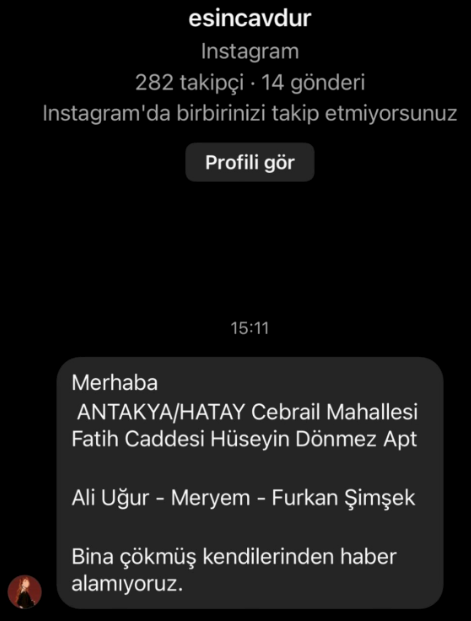 MKAsSoldiers's tweet photo. Cebrail, Fatih Cd. No:4, Hüseyin Dönmez Apt., 31030 Antakya/Hatay

@OguzhanUgur @DepremDairesi @haluklevent @ahbap_hatay

YARDIM EDİN #deprem #nurdagi #Hatay #Kahramanmaraş #Gaziantep #Malatya #iskenderun #Adıyaman #AHBAP #enkazaltındayım HATAY ANTAKYA Kahramanmaraş Onikişubat https://t.co/SbUXPinhCf
