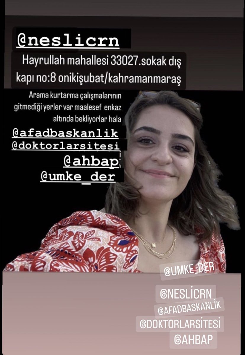 MogluBusra's tweet photo. @ativittta Dr Neslihan Ceren Maraş onilişubatta https://t.co/U9hEovC0HK