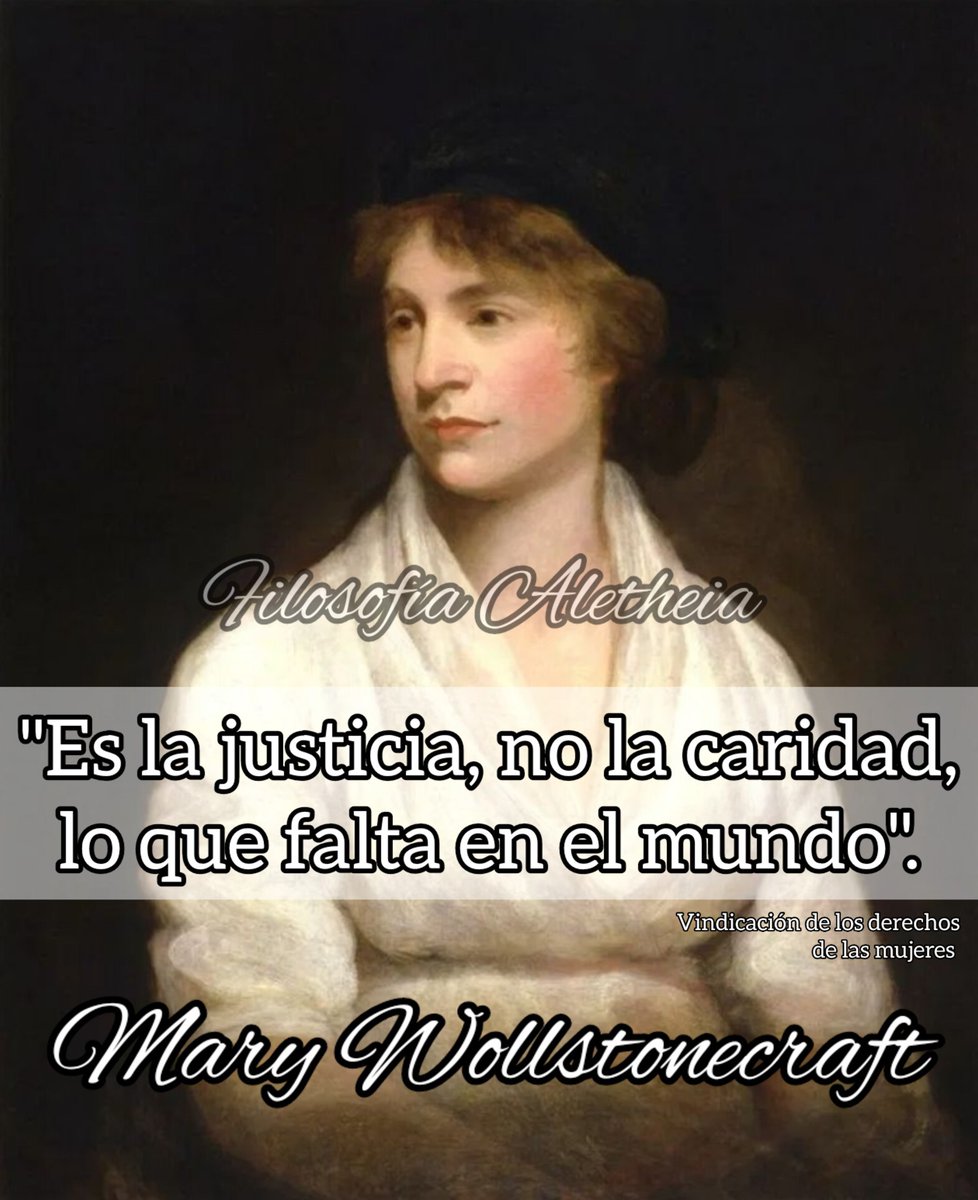 Filo_Aletheia's tweet photo. 🦉 Mary Wollstonecraft (1759 - 1797) 🇬🇧 🦉
#filosofía #aletheia #filosofia #marywollstonecraft #wollstonecraft #filosofas #justicia #caridad #mundo #cultura #ciencia #verdad #mujer #mujeres #philosophy #frasedeldia #frases #frasesfilosoficas https://t.co/3s6GtAbLM5