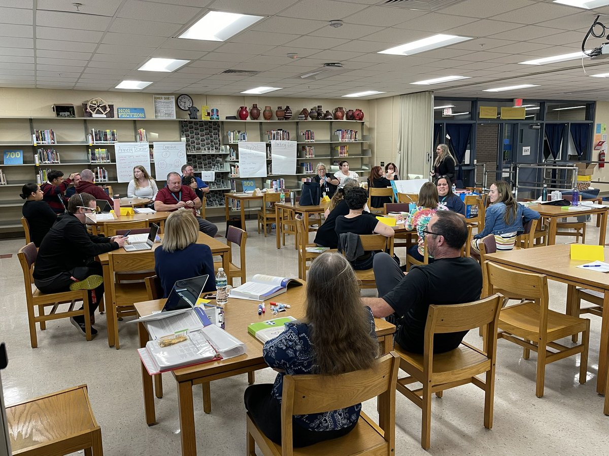 BenHillAP22's tweet photo. Many of our @BenHillMS staff participating in Youth Mental Health First Aid training provided by our very own Dr. Ochs! 🐻🥰 https://t.co/mYFYF6kMBt