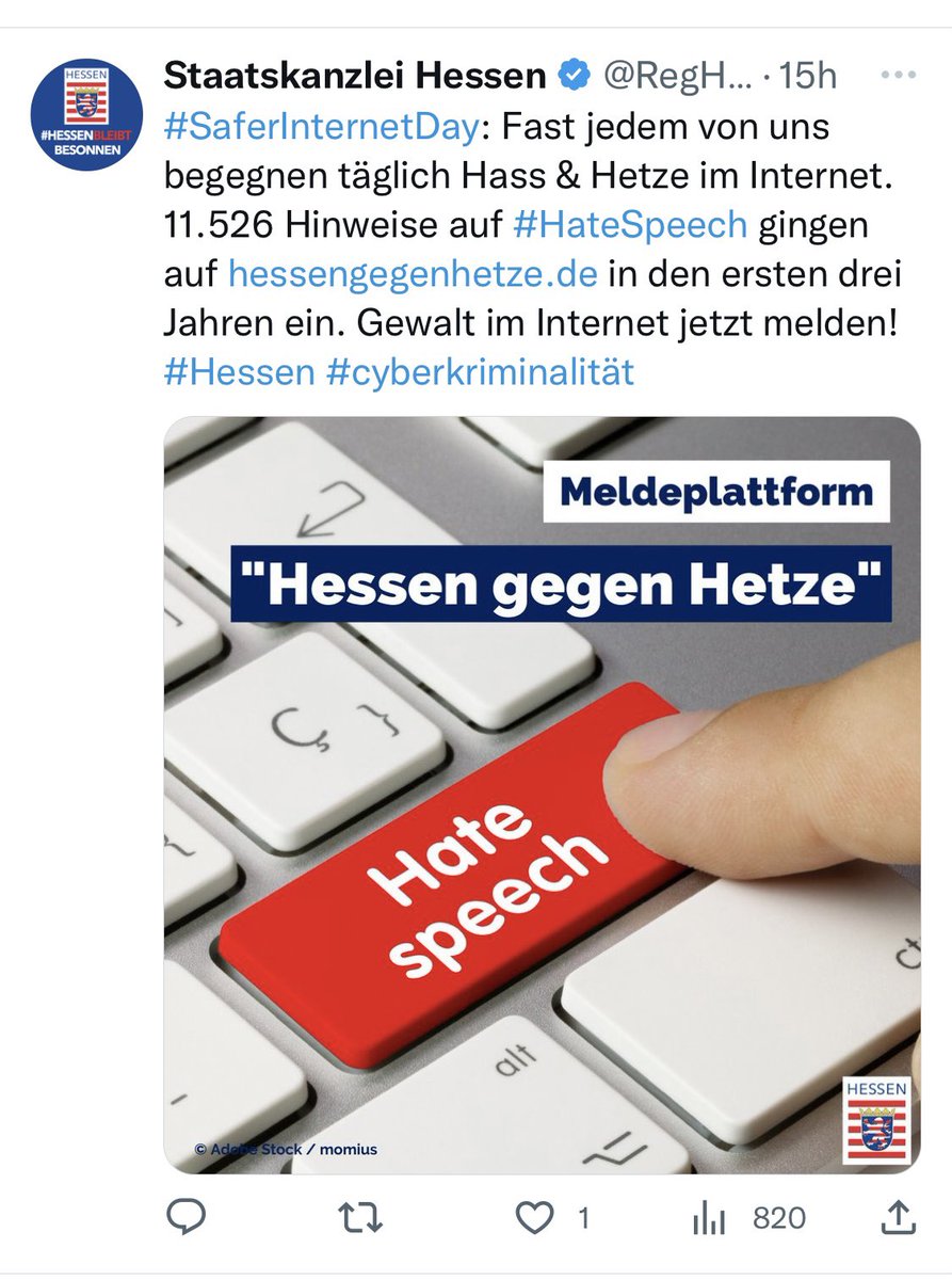 mariusweiss's tweet photo. Gestern noch aus Versehen Ali Wurstwasser retweeten und das schnell wieder löschen und heute für den #SaferInternetDay werben. Genau mein Humor, @RegHessen https://t.co/1iZspcnG8m