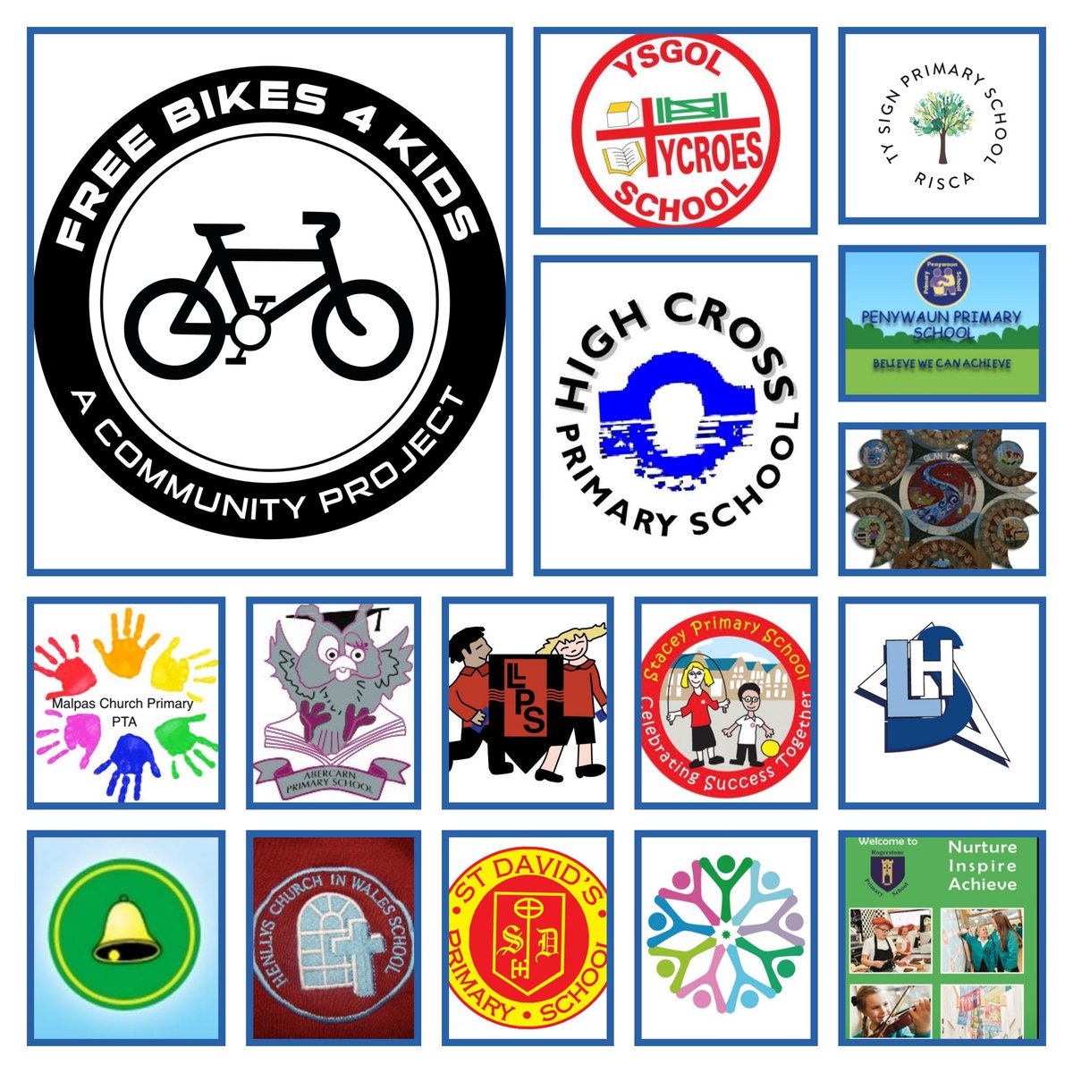 Just a few of the 23 local Schools that have received bikes and helmets from the Freebikes4kids project so far....

#freebikes4kids #community #cycling #bmx #mtb #charity
#giving #KindnessMatters 
#MentalHealthMatters 
#newport #recycle
#free