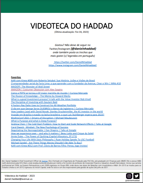 DanielNHaddad's tweet photo. Videoteca atualizada!

Se gostou, dá um RT, indica pra amigos, etc.
Conhecimento bom é conhecimento compartilhado.

“Conhecimento de graça é abundante na Internet. É a vontade de aprender que é escassa.” Naval

Link: https://t.co/QLgsadEyO8 https://t.co/tPoLQ7whir