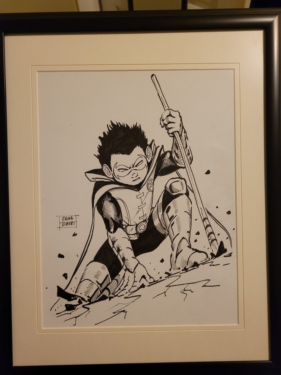 Excited for the Brave and the Bold movie announcement. Here is a Damian Wayne piece I got by Radiant Pink artist @emmakubert!