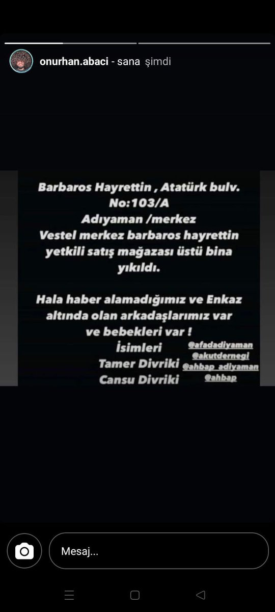 muuraataay's tweet photo. @haluklevent @AFADBaskanlik @AFADAdiyaman https://t.co/jPOmBJS5zG