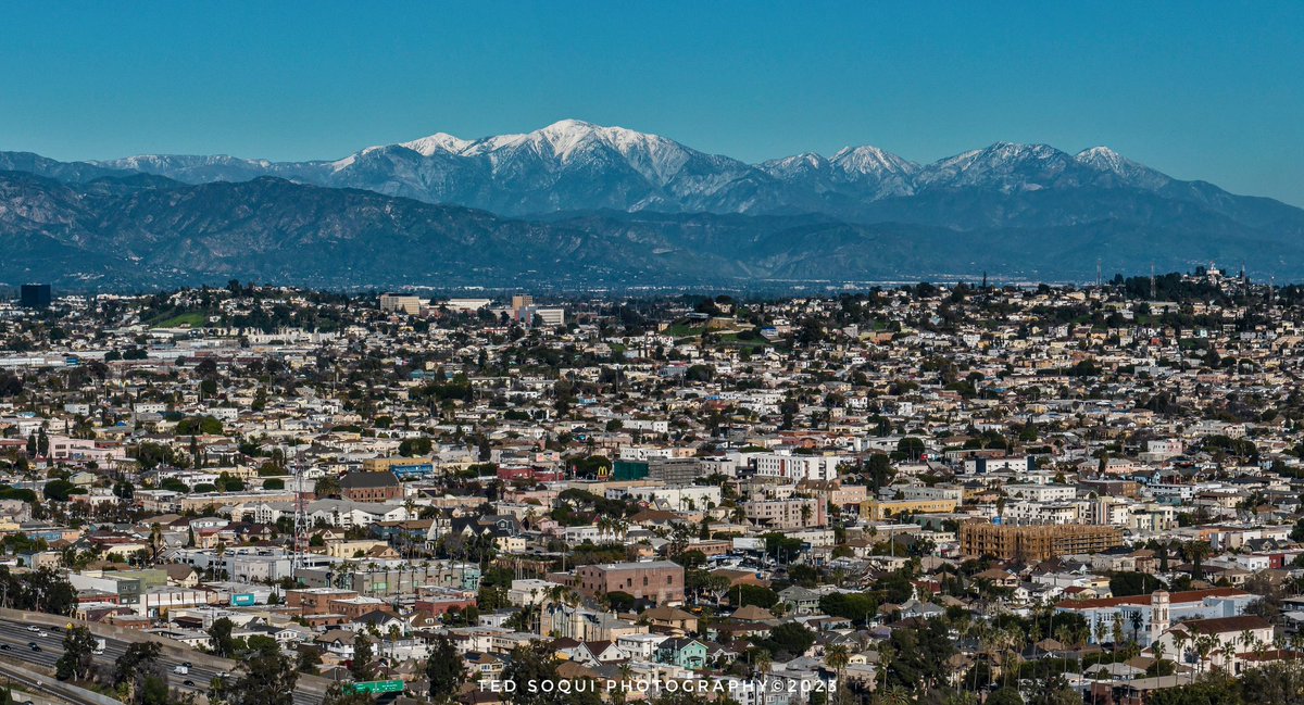 Today’s flight over East Los Angeles with Mt. Baldy in the background. #EastLosAngeles #eastlos #LosAngeles #mavic3pro #MtBaldy