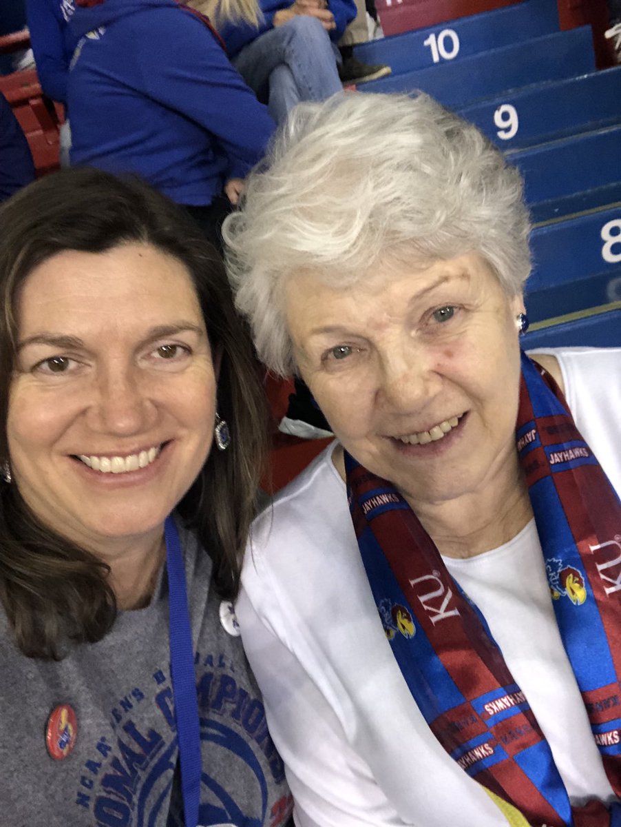 Brought this sweet lady to Allen fieldhouse tonight!  Let’s go Hawks!!!#kufanpix