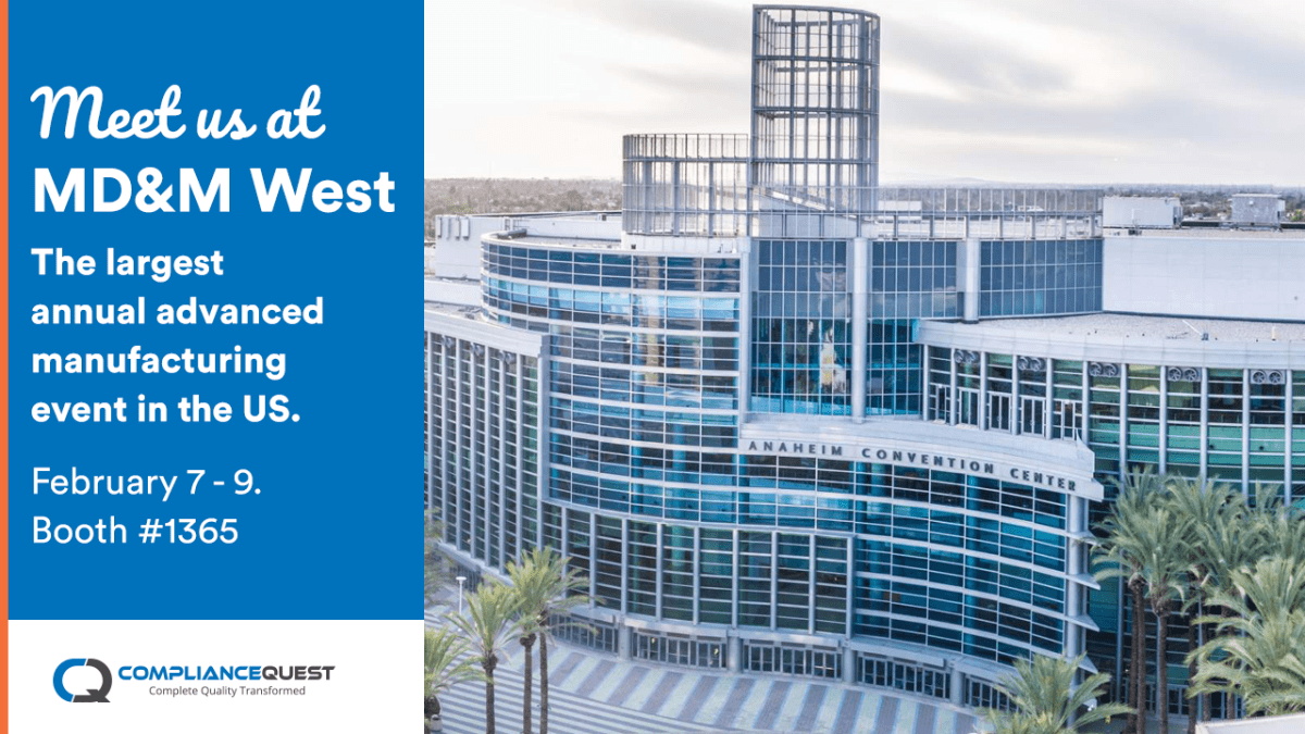 JRBrookshire's tweet photo. ComplianceQuest is excited to kick off events for 2023 with exhibiting at 🅼🅳&amp;🅼 🆆🅴🆂🆃. 

𝗙𝗶𝗻𝗱 𝘂𝘀 𝗮𝘁 𝗯𝗼𝗼𝘁𝗵 𝟭𝟯𝟲𝟱 and don’t forget to join us as a participating sponsor of the Booth Crawl! This takes … https://t.co/57592VDYlY