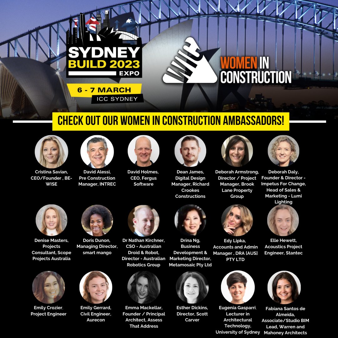 I’m attending Sydney Build 2023’s Women in Construction Networking Event as an Ambassador!

 Learn from a panel of established experts discussing the opportunities for women.

Join me here today 👇ow.ly/Y3T050MuLnU

 #sydneybuild #womeninconstruction #digitaltwins