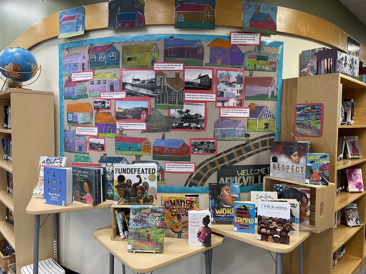 ilcs_library's tweet photo. February is Black History Month! Visit the library to see our display of books and to learn about the community of Africville. #blackhistorymonth2023 https://t.co/AbY6CGgRwf
