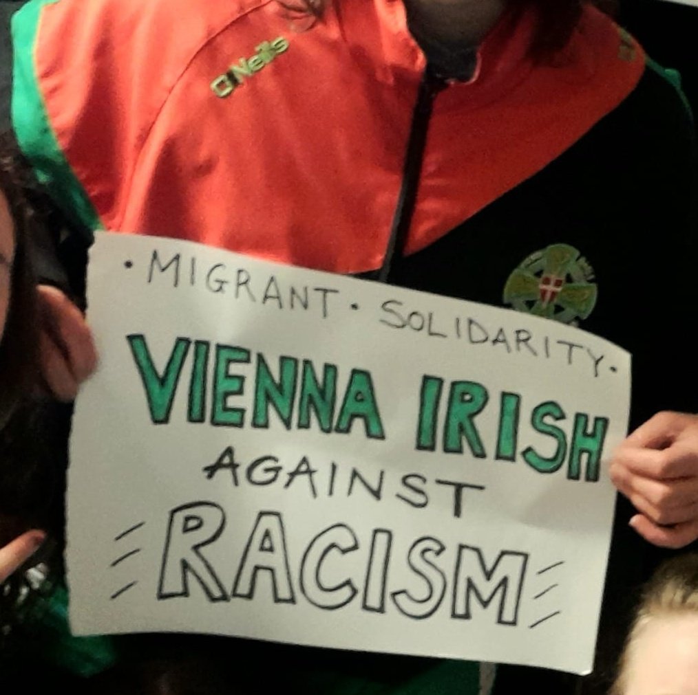 After the 1st training of the year  @ViennaGaelsGAA hurlers, camogues and footballers from around the 🌎 stood in solidarity and were @UnitedARacism. #DiversityNotDivision #GAA #RefugeesWelcome @gazmogazmo23 @LeCheileDND @abdullaljumaili @JoeBrolly1993 @sportsdes