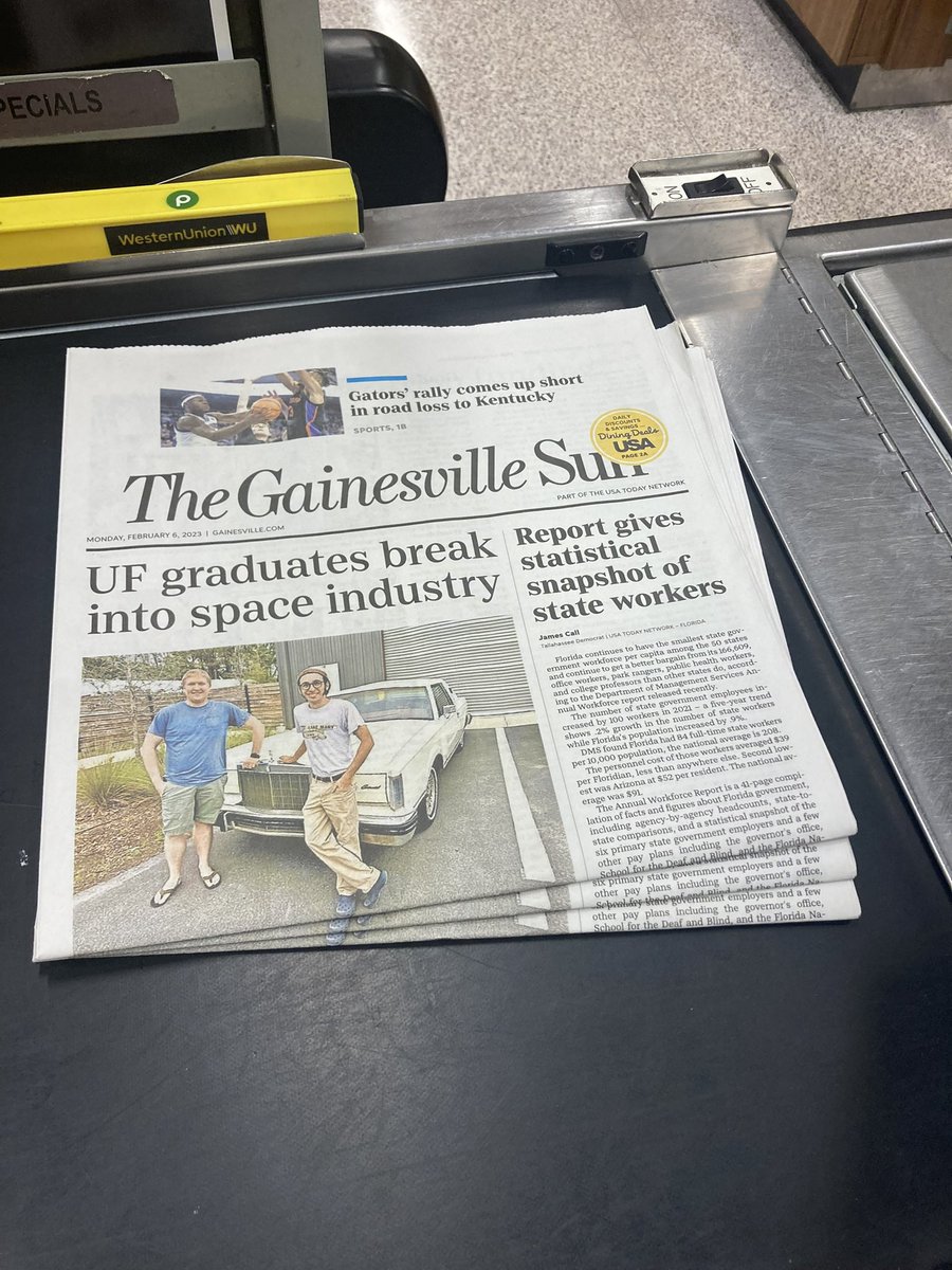 Front page for Gville Sun newspaper!