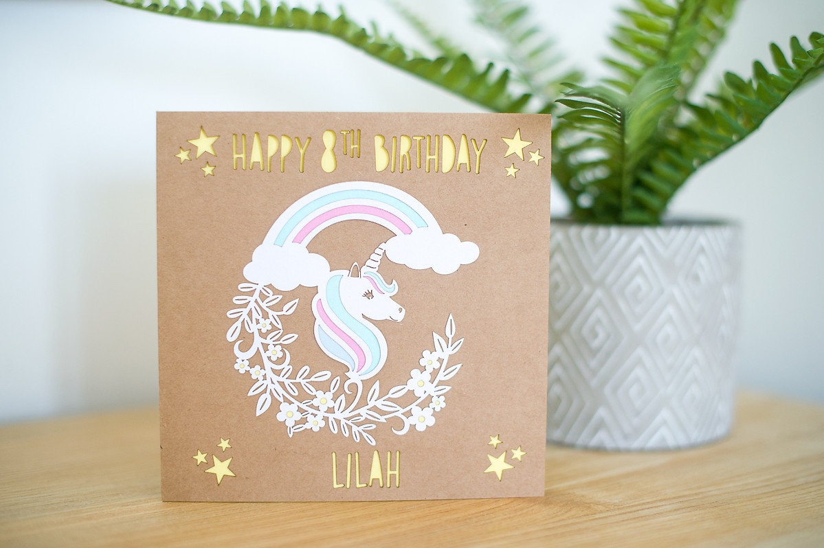 Unicorn Personalised Birthday Card tuppu.net/ee586b51 #Bridetobe #rusticwedding #PersonalisedCard