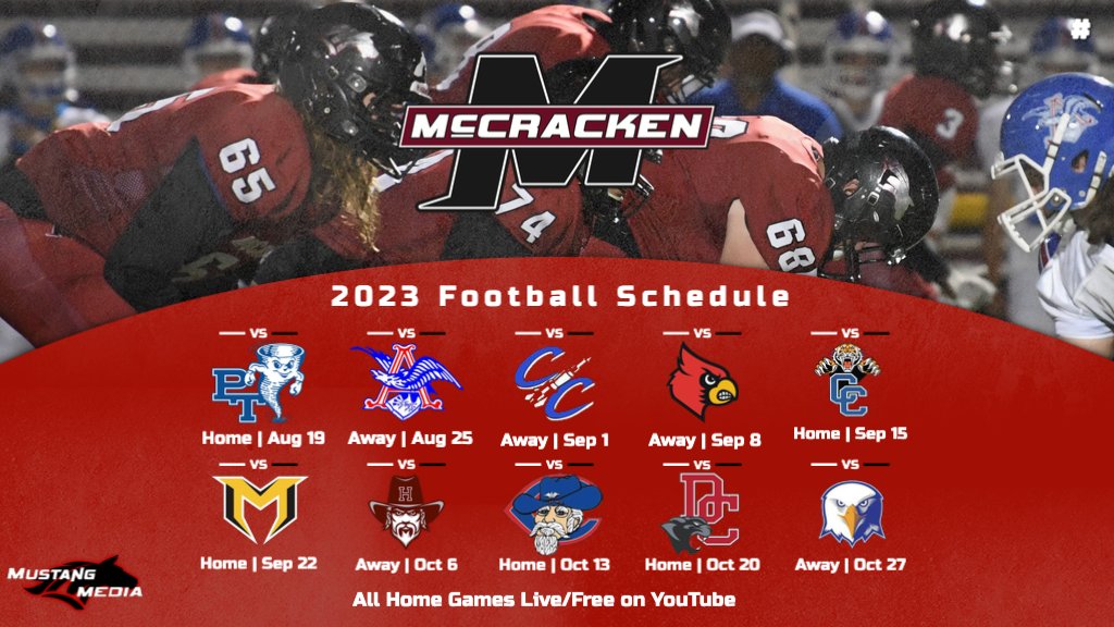 August 19, 2023, is only 194 days away. We'll be at Marquette Stadium for the home opener of the <a href="/McCrackenStangs/">McCracken County Football</a> 2023 season. Will you be there? 

Check out their schedule!