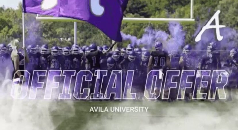 #AGTG blessed to say I’ve received an offer from Avila University Football thank you <a href="/Coachcalexander/">Charles Alexander</a> 🤍💜