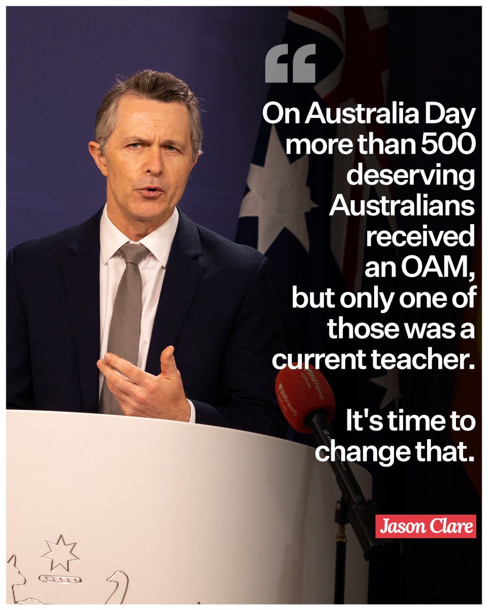 Only one current teacher received an OAM on Australia Day. 

It’s time to change that. 

Click here to nominate a teacher. gg.gov.au/australian-hon…
