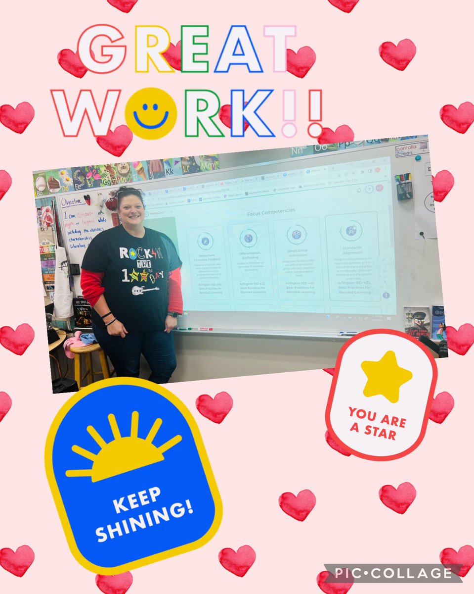 joanaly5's tweet photo. Please join me to congratulate @KimberlyPacos on being the 1st Jones teacher to earn a level 3 badge on all 4 Main Best Practices! She also earned 2 badges today &amp; a Bright Spot! We are so proud of you! @JonesAcademy1 @PaquinBeckie @engage_learning @AISDLearning #jonespride https://t.co/Wil03SgHiG