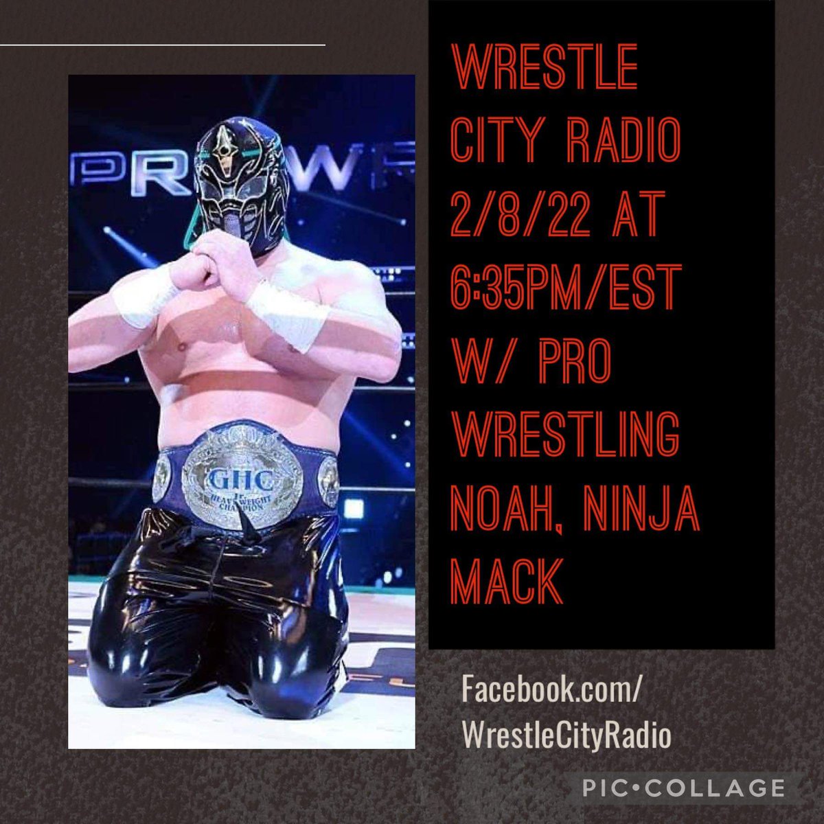 Wednesday, February 8th at 6:35pm est. I alongside my co-host of @WrestleCity will being interviewing @noahglobal wrestling star @NinjaMack1. Please join us for this special event on Facebook/Wrestle City Radio Live. Thank You in advance #NinjaMack #ProWrestlingNOAH