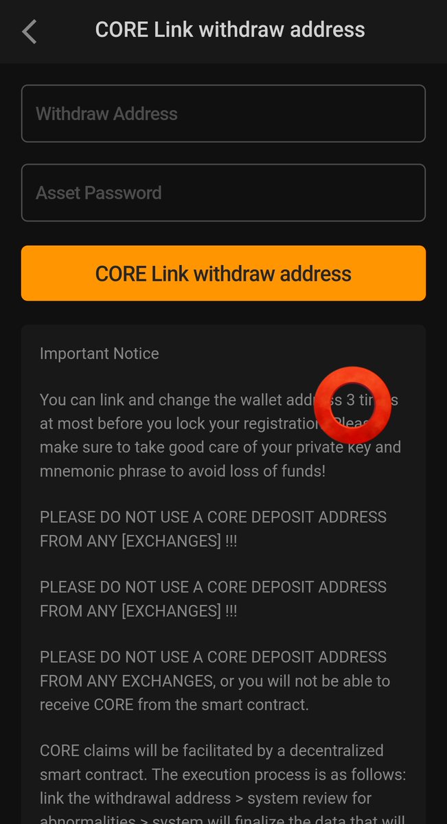 SATOSHICORE20's tweet photo. Update: #CORE Users who didn't link their withdraw address on Satoshi app before today, can proceed to link it now &amp; await 15th May which is 2nd processing time.

FAQs: https://t.co/j6aTr4Dy4I

Those who linked earlier already had their address locked &amp; waiting $CORE airdrop soon https://t.co/BqKTC37sLJ