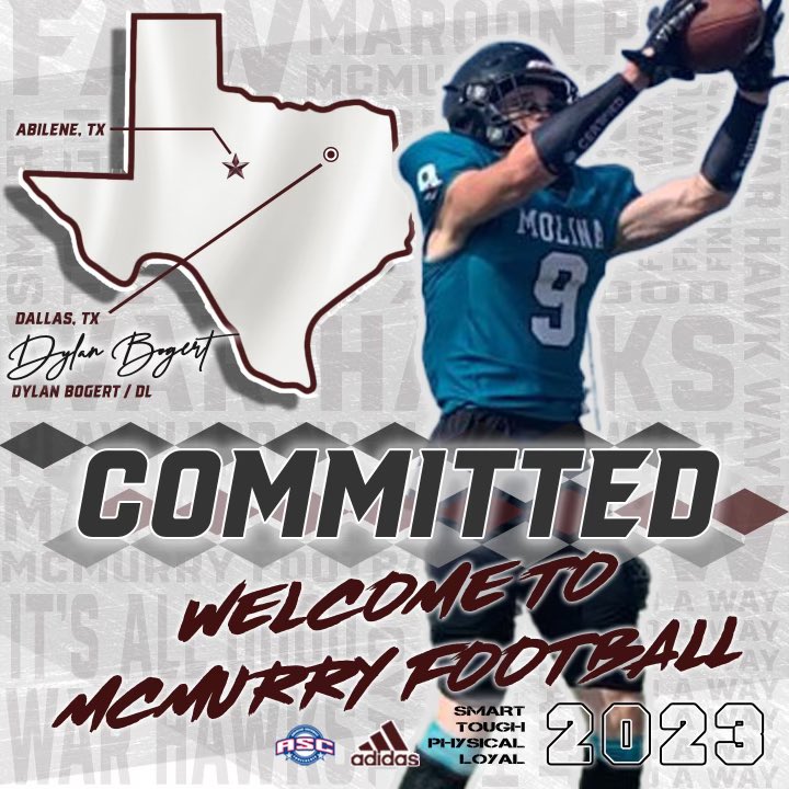 Blessed to say that I am committing to <a href="/McMURRYFOOTBALL/">McMURRY FOOTBALL</a>! I am more than excited to be joining the mcmurry family and I look forward to working with @CoachBapMcM and the rest of the mcmurry coaching staff.#AGTG <a href="/RecruitMoJags/">RecruitMoJags</a> <a href="/MolinaFootball/">Molina Football</a> <a href="/Coachbru3/">Coachbru</a>