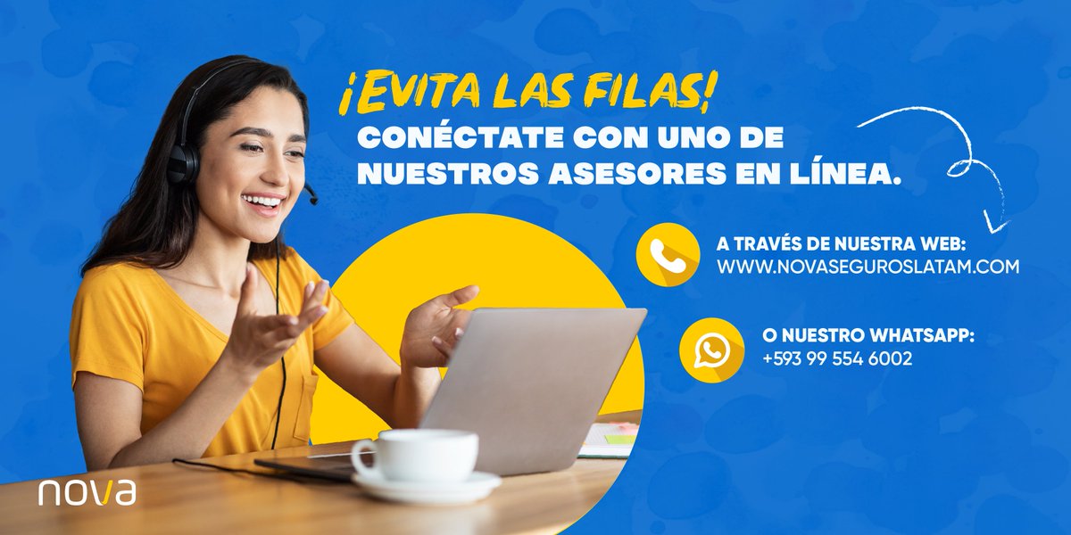 Desde cualquier parte de #Ecuador o el mundo,  siempre podrás realizar videollamadas o escribirnos por #WhatsApp con nuestros asesores en línea. ¡Estamos para ti en todo momento! #NovaSeguros
📱 WhatsApp → bit.ly/WhatsAppNovaEcu  
💻 Página web → bit.ly/WebHomeNovaEc