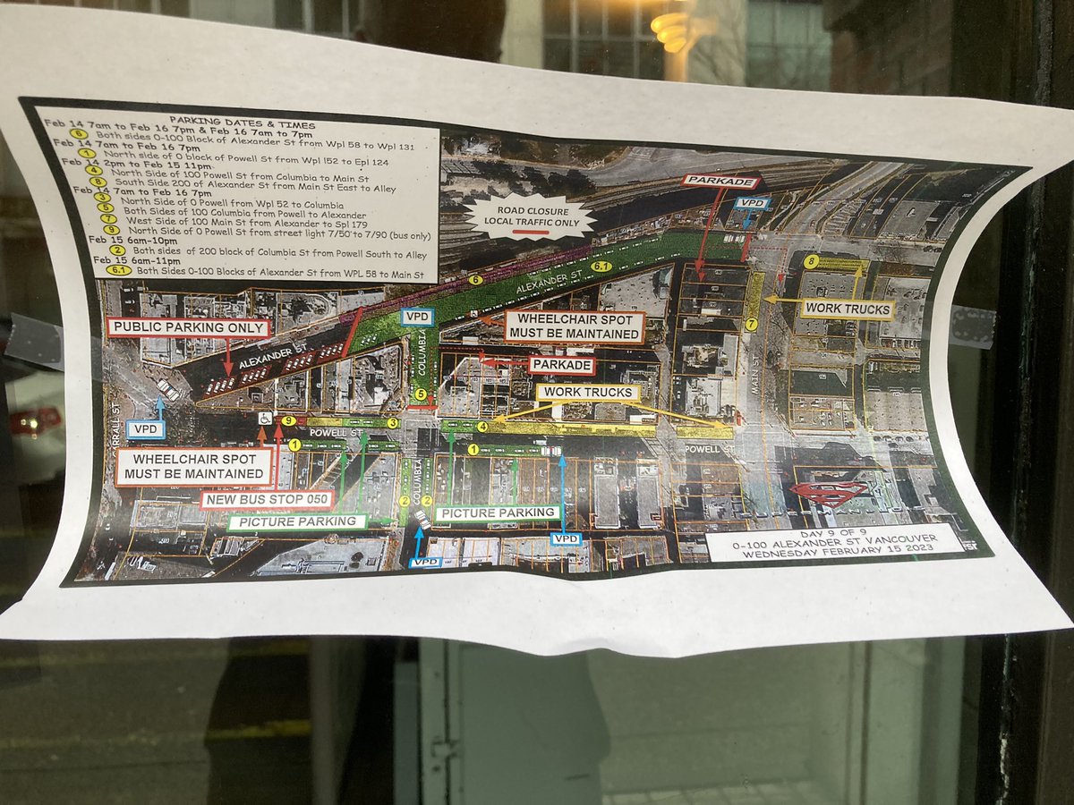 Filming Notice for #SupermanAndLois at 100 Alexander/ 100 Columbia in #Gastown on Feb 15th  @WhatsFilming @yvrshoots @ThemysciraBound @olv #Vancouver #Canada #YVR #YVRShoots #HollywoodNorth #Hollywood #TV #Film #Movies