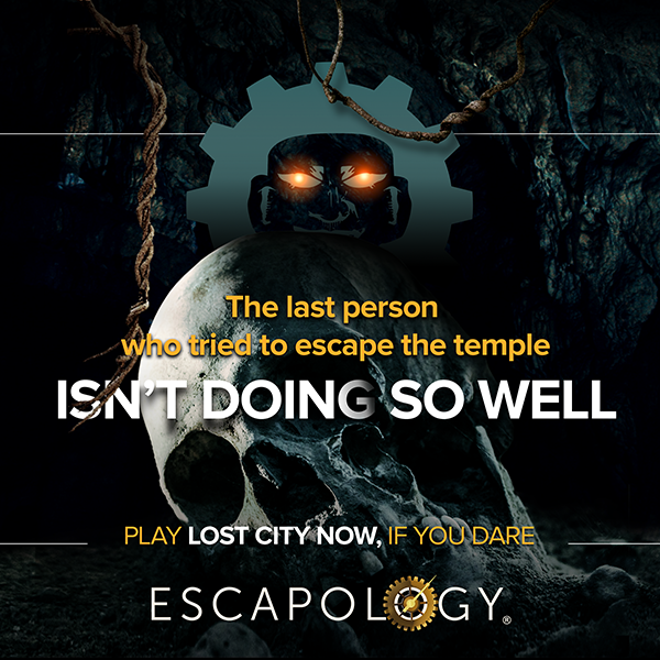 EscapologySf's tweet photo. You've 60 minutes to prove your worth to a bunch of South American ghosts or be sealed inside their temple forever. No cookies or anything. Play Lost City Now: https://t.co/7A2gANsFMq

#TreasureBetterBeWorthAllThis https://t.co/YkGuTJ9Mbg