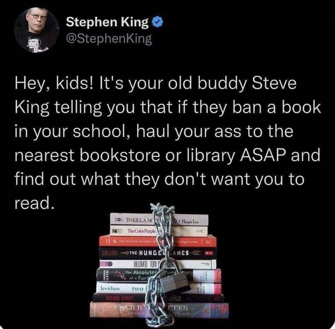 📚 Let’s listen to .@StephenKing 📚

#BeCurious #BeBrave #BeAReader