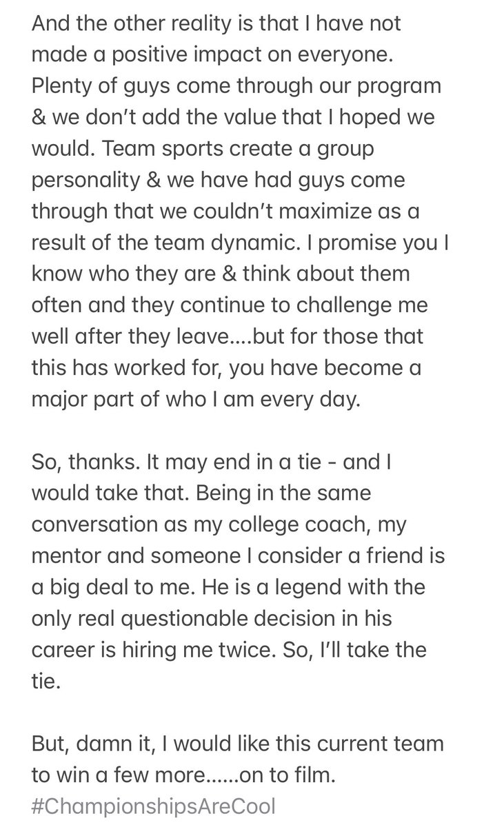 ⬇️ the informal conversations (about life &amp; winning) in the office are my favorite…..