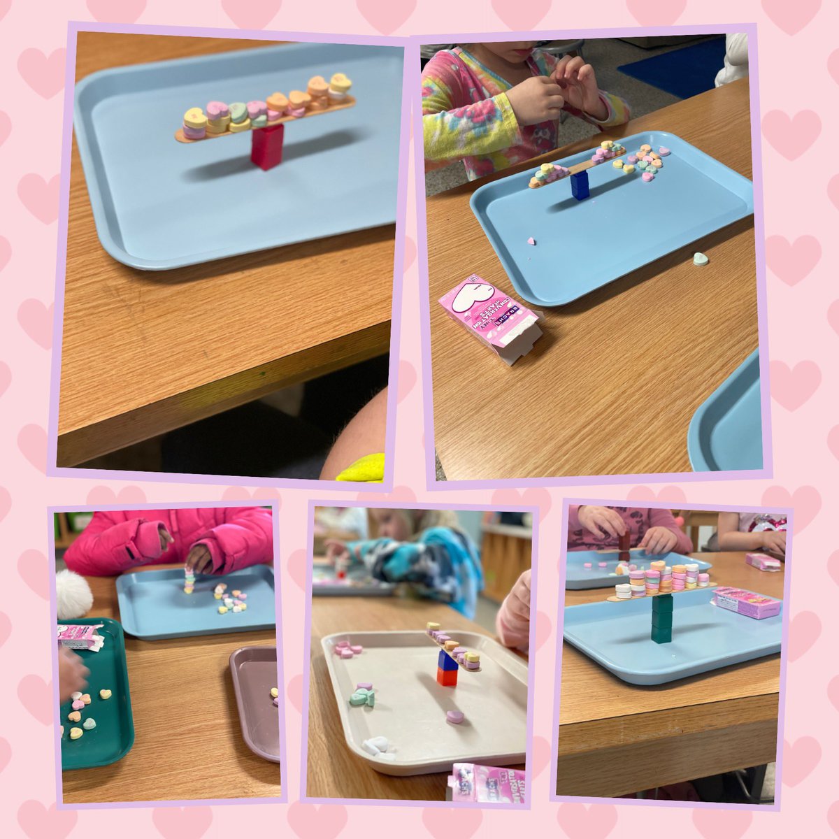 Elem_InnovaSHAN's tweet photo. can you feel@the love? @7PinesPenguins 7Pines kinders used #conversationhearts to sort, count, balance and build towers today! Something so simple engages students and helps them develop #criticalthinking skills! @HCPS_Innovates @henrico_steam #ValentineSTEM #STEAM https://t.co/zFGd2xaaoF