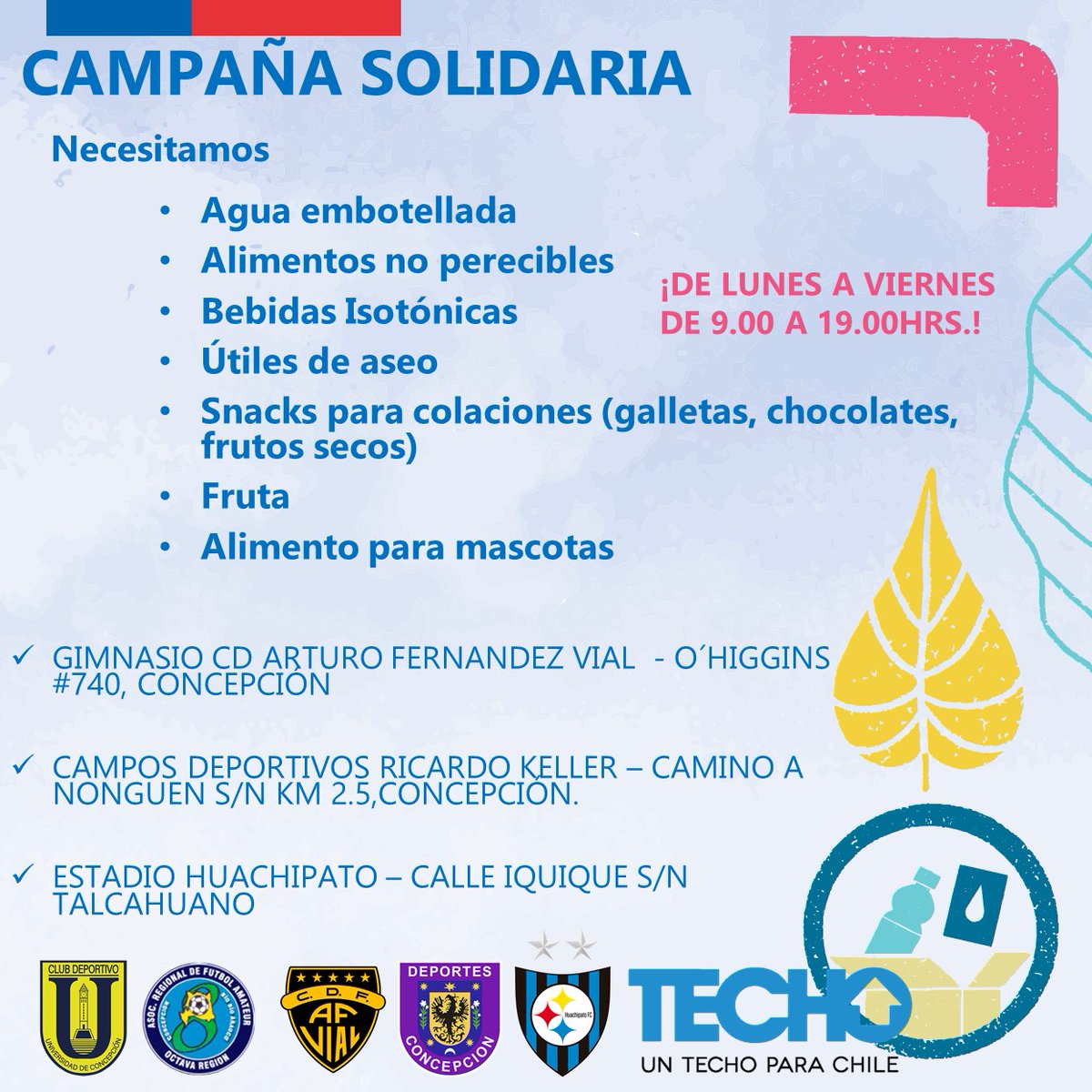🚨 La familia del fútbol se une para ayudar 🚨

Forer@s, Acerer@s, Lilas y Aurinegr@s 

Juntos queremos ir en ayuda de las personas  damnificados a causa de los incendios forestales en la región. 

¡Necesitamos de tu apoyo y colaboración!

#HoyJugamosTodosJuntos 💪🏼⚽️