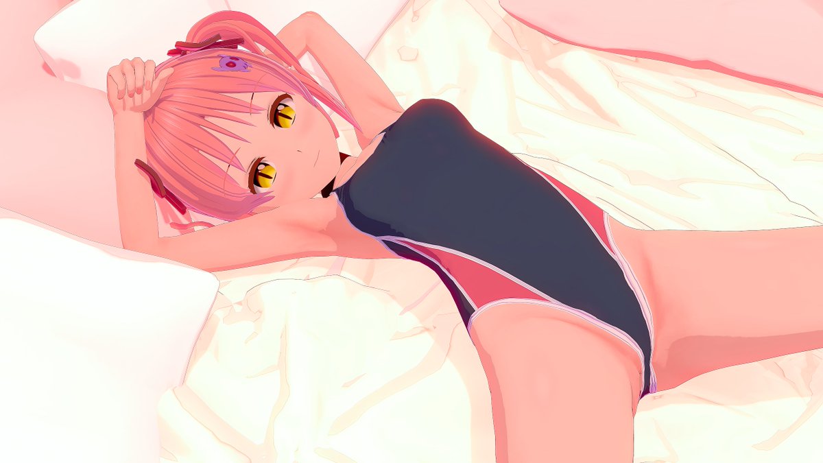 「めるちゃん&アイちゃんの水着姿寒いけど、いや寒いからこそ貼る※アイちゃんは少し盛」|ISUCA401@PSO2_ship2のイラスト