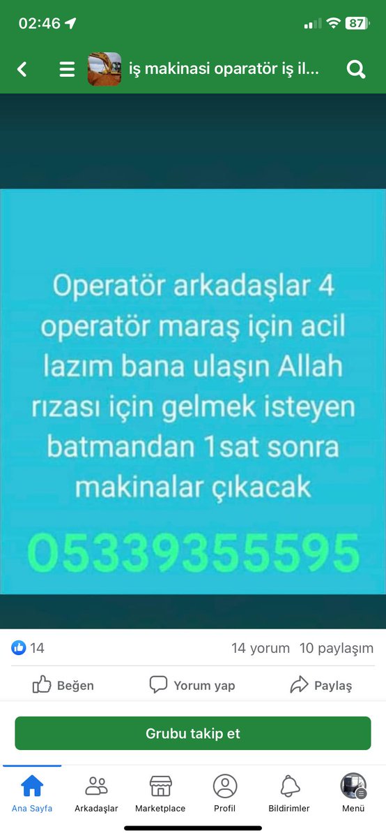 burakcankaya07's tweet photo. Aksaray'dan iş ortağım ile görüştüm, abi 2 tane iş makinası gönderdik ama HATAY,ELBİSTAN ve OSMANİYE'de operatör sıkıntısı var dedi. Lütfen acilen duyurur musunuz. İŞ MAKİNALARI BÖLGEDE AMA OPERATÖR LAZIM!

@jahreindota  @Burhimum @sjw_erlik https://t.co/1yag3tFqcj