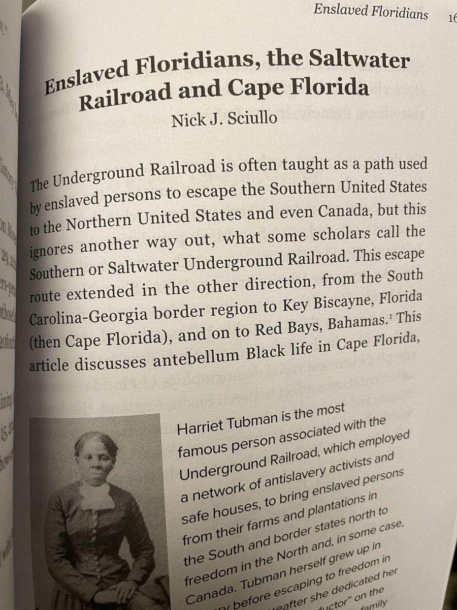 nickjsciullo's tweet photo. My first history article published in Tequesta, “Enslaved Floridians, the Saltwater Railroad and Cape Florida” … pick up your copy of the journal on Amazon @HistoryMiami #Florida #SaltwaterRailroad #Enslaved #Slavery #RedBay #Twitterstorians https://t.co/IBuoButK6K
